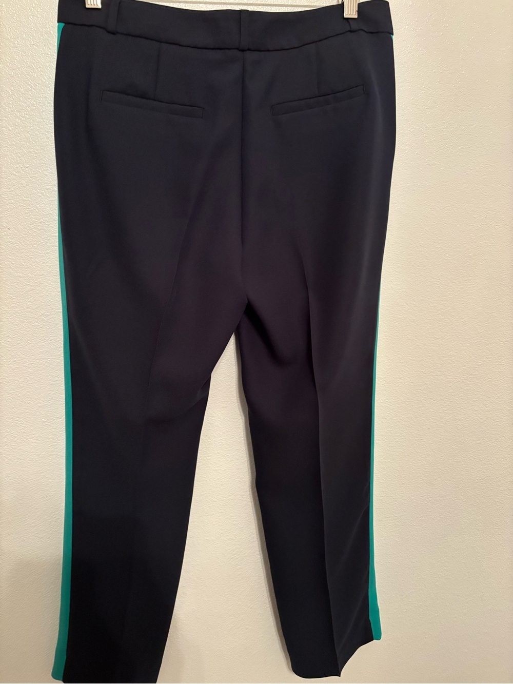 Banana republic avery tuxedo stripe ankle dress pants navy blue green 6 - Picture 3 of 7